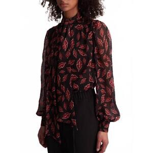 NEW HOFMANN COPENHAGEN nola long sleeve top in kiss me red